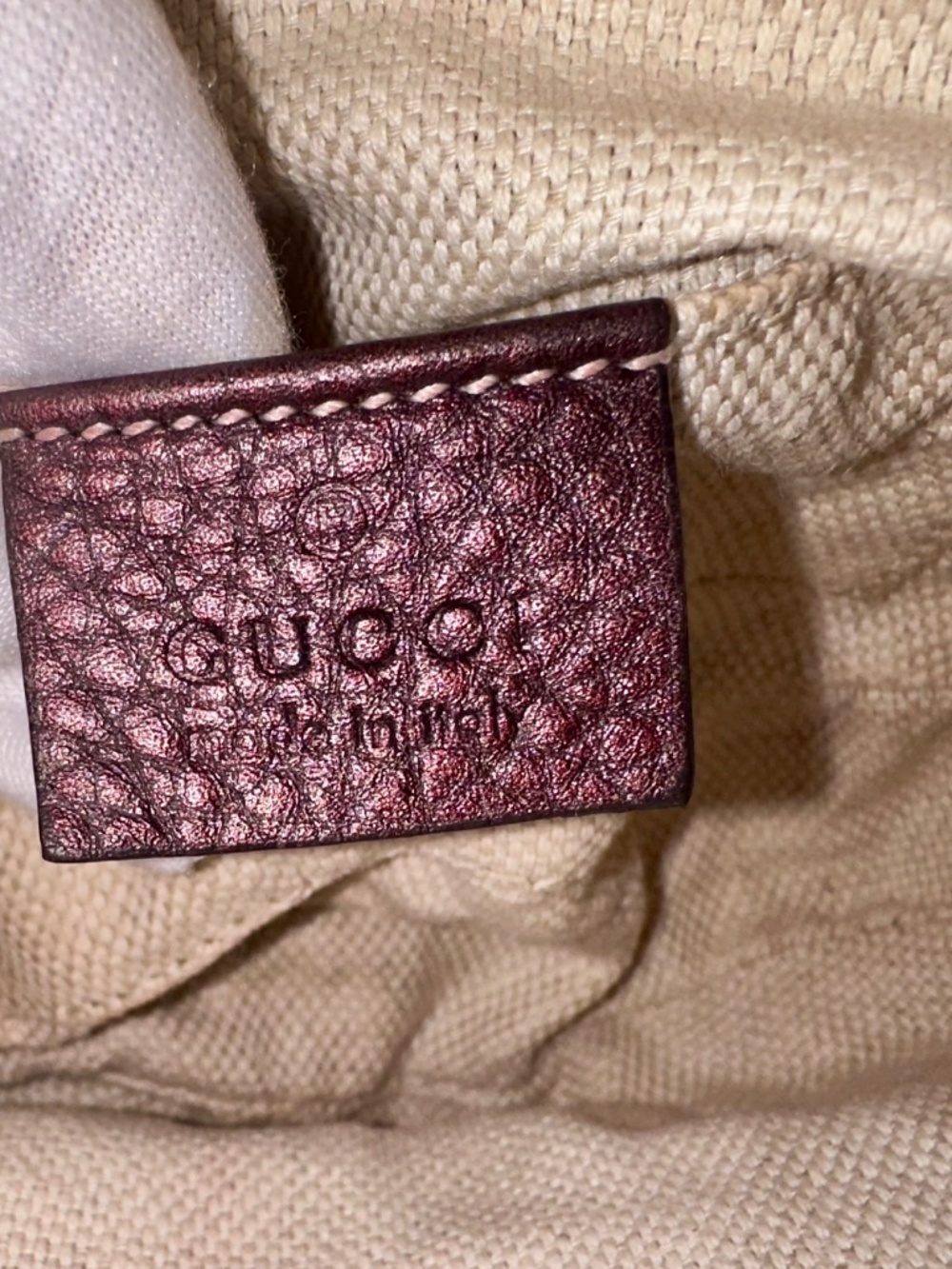 Gucci Metallic Purple Pebble Skin Disco Chain Soho crossbody bag - Picture 10 of 12